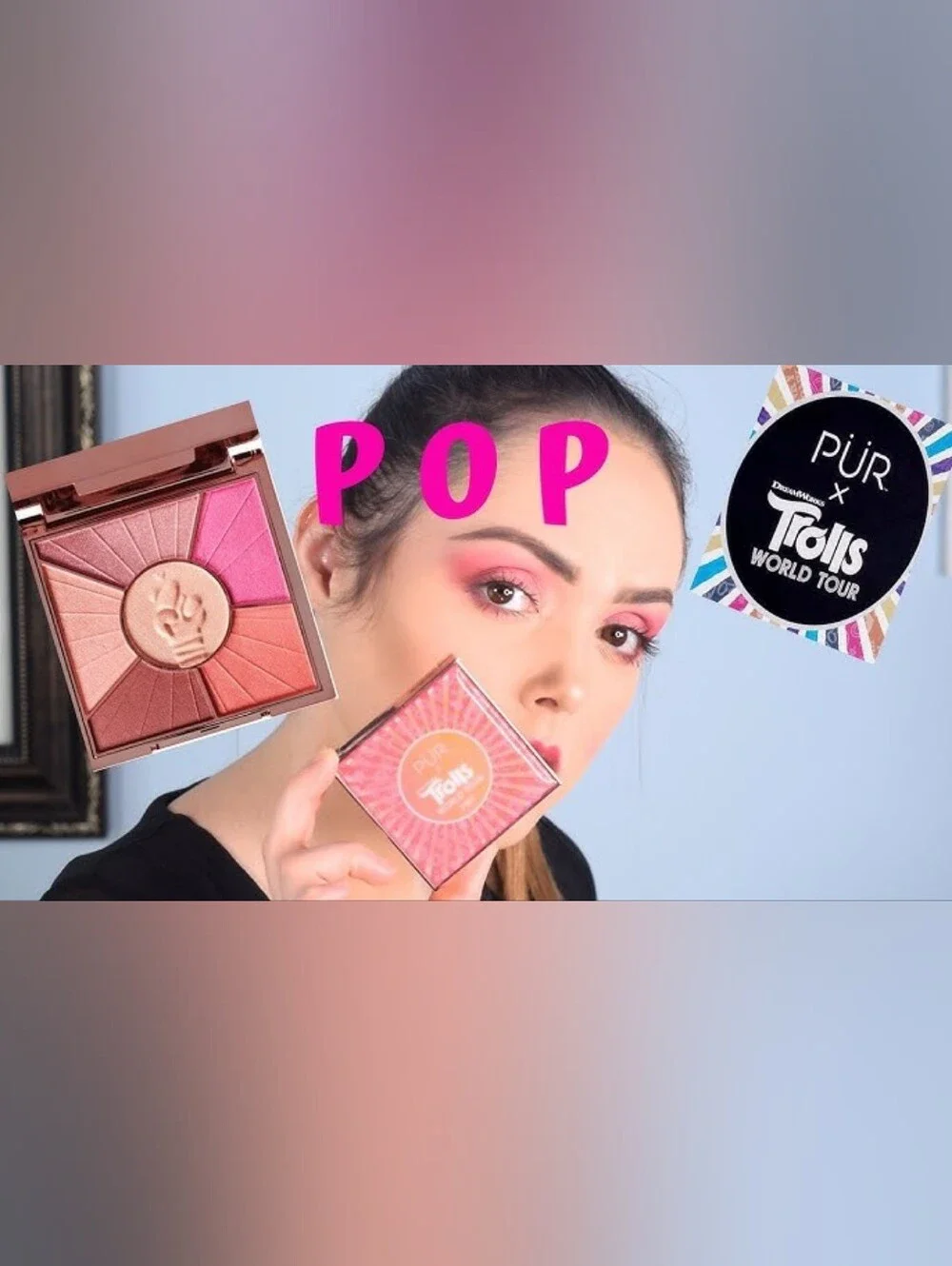 POP PUR X Trolls SWATCHED RARE Pressed Eye Palette Euc